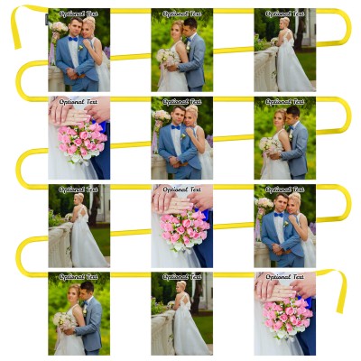 - 5 Metres with 12 Rectangle Flags (28cm) Mock Suede Polyester Fabric (Personalised with Text)