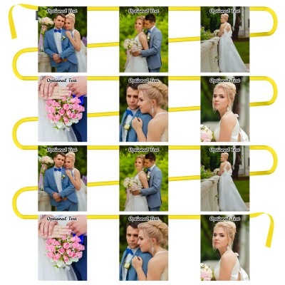 - 5 Metres with 12 Rectangle Flags (28cm) Mock Suede Polyester Fabric (Personalised with Text)
