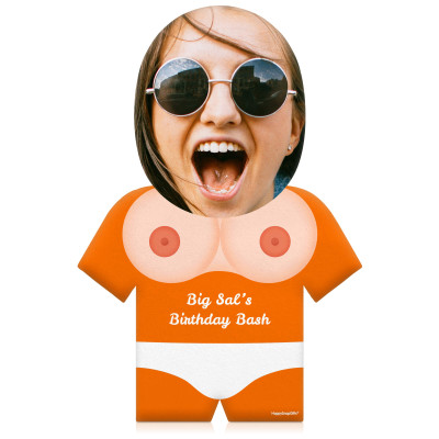 (50cm) Boobs Theme (Light Skin Tone) Burnt Orange Soft Velvet Polyester Fabric (Personalised with Text)