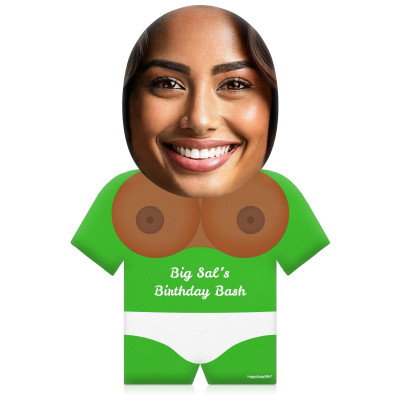 (50cm) Boobs Theme (Mid Skin Tone) Bright Green Soft Velvet Polyester Fabric (Personalised with Text)