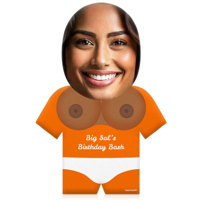 (50cm) Boobs Theme (Mid Skin Tone) Burnt Orange Soft Velvet Polyester Fabric (Personalised with Text)