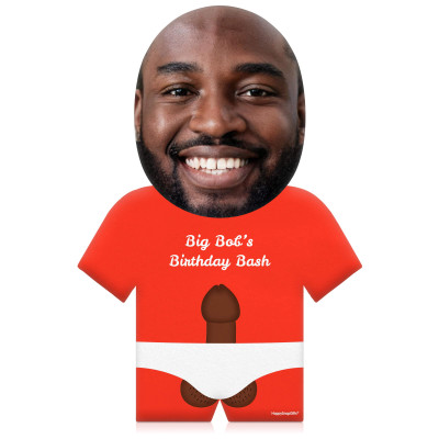 (50cm) Penis Theme (Dark Skin Tone) Red Soft Velvet Polyester Fabric (Personalised with Text)