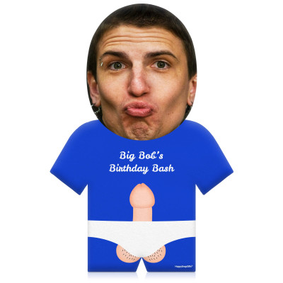 (50cm) Penis Theme (Light Skin Tone) Royal Blue Soft Velvet Polyester Fabric (Personalised with Text)