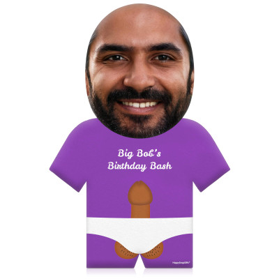 (50cm) Penis Theme (Mid Skin Tone) Purple Soft Velvet Polyester Fabric (Personalised with Text)