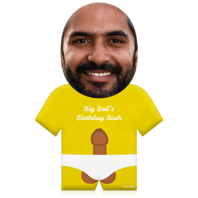 (35cm) Penis Theme (Mid Skin Tone) Yellow Soft Velvet Polyester Fabric (Personalised with Text)