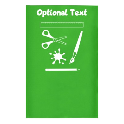 Small (35cm x 22cm) with Paint & Craft Icon Bright Green - Stretch Polyester (Personalised with Text)