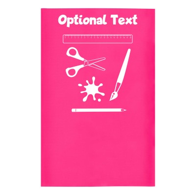 Small (35cm x 22cm) with Paint & Craft Icon Hot Pink (Fuchsia) - Stretch Polyester (Personalised with Text)