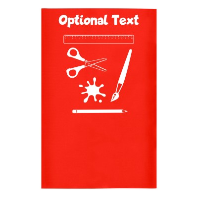 Small (35cm x 22cm) with Paint & Craft Icon Red - Stretch Polyester (Personalised with Text)