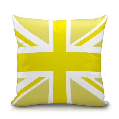 (25cm Square) Yellow Soft Velvet Polyester Fabric with Removable Cover (Zip) (Personalised with Text)