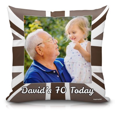 (40cm Square) Brown Soft Velvet Polyester Fabric (Personalised with Text)