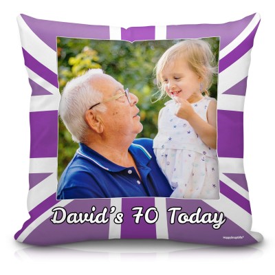 (40cm Square) Purple Soft Velvet Polyester Fabric (Personalised with Text)