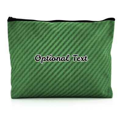 - Large - Carbon Fibre Design Bright Green Water Resistant Polyester Rip-Stop Fabric (Personalised with Text)