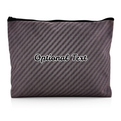 - Large - Carbon Fibre Design Grey Water Resistant Polyester Rip-Stop Fabric (Personalised with Text)