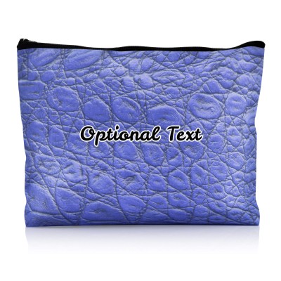 - Large - Crocodile Leather Design Royal Blue Water Resistant Polyester Rip-Stop Fabric (Personalised with Text)