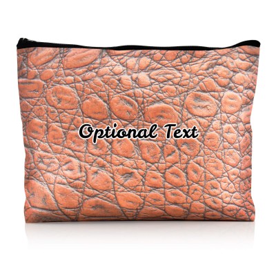 - Large - Crocodile Leather Design Brown Water Resistant Polyester Rip-Stop Fabric (Personalised with Text)