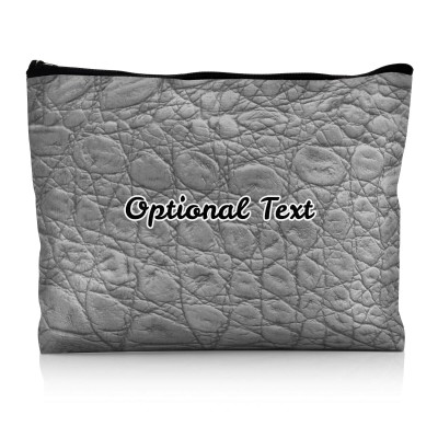 - Large - Crocodile Leather Design Grey Water Resistant Polyester Rip-Stop Fabric (Personalised with Text)
