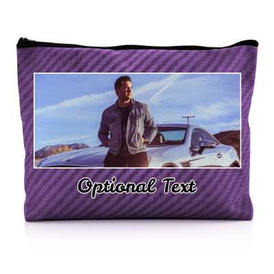 - Large - Carbon Fibre Design Purple Water Resistant Polyester Rip-Stop Fabric (Personalised with Text)