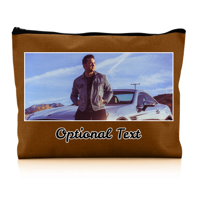 - Large - Carbon Fibre Design Brown Water Resistant Polyester Rip-Stop Fabric (Personalised with Text)