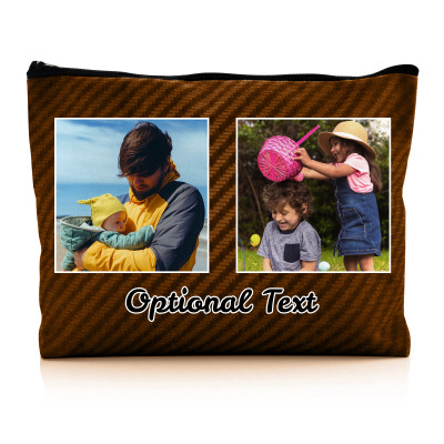 - Large - Carbon Fibre Design Brown Water Resistant Polyester Rip-Stop Fabric (Personalised with Text)