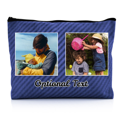 - Large - Carbon Fibre Design Royal Blue Water Resistant Polyester Rip-Stop Fabric (Personalised with Text)