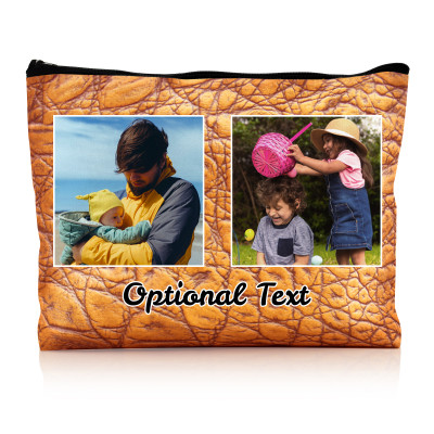 - Large - Crocodile Leather Design Gold Water Resistant Polyester Rip-Stop Fabric (Personalised with Text)
