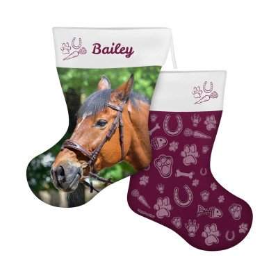 (25cm) Pet Theme Burgundy Soft Velvet Polyester Fabric (Personalised with Text)
