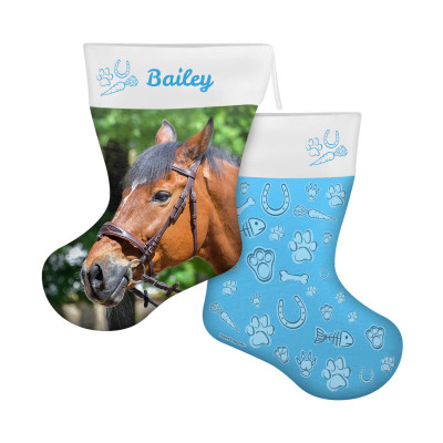 (25cm) Pet Theme Sky Blue Soft Velvet Polyester Fabric (Personalised with Text)