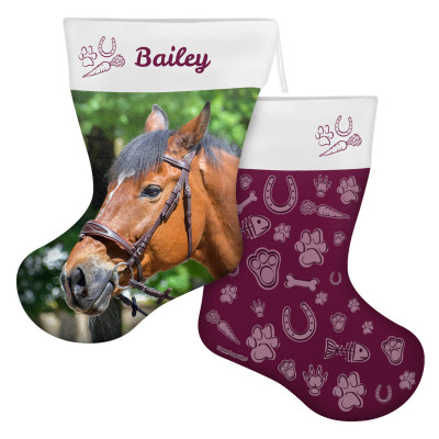 (45cm) Pet Theme Burgundy Soft Velvet Polyester Fabric (Personalised with Text)
