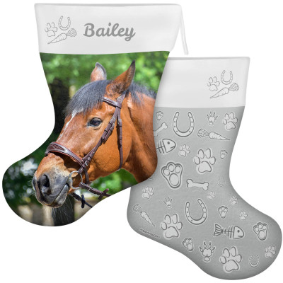 (55cm) Pet Theme Grey Soft Velvet Polyester Fabric (Personalised with Text)