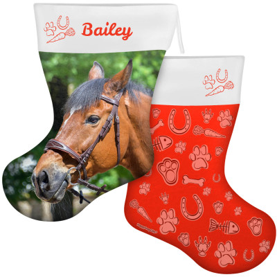 (55cm) Pet Theme Red Soft Velvet Polyester Fabric (Personalised with Text)