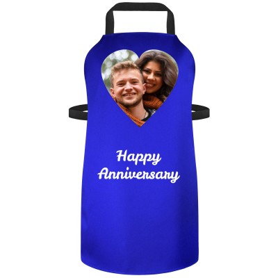 (90cm x 70cm) - Royal Blue Cotton Fabric (Heart Chest Photo) (Personalised with Text)
