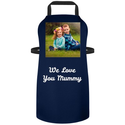 (90cm x 70cm) - Navy Blue Cotton Fabric (Square Chest Photo) (Personalised with Text)