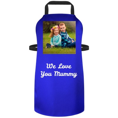 (90cm x 70cm) - Royal Blue Cotton Fabric (Square Chest Photo) (Personalised with Text)