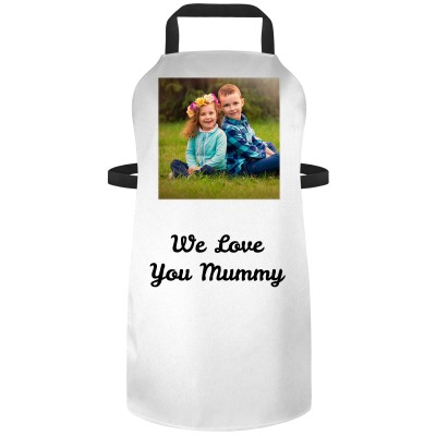 (70cm x 55cm) - White Cotton Fabric (Square Chest Photo) (Personalised with Text)
