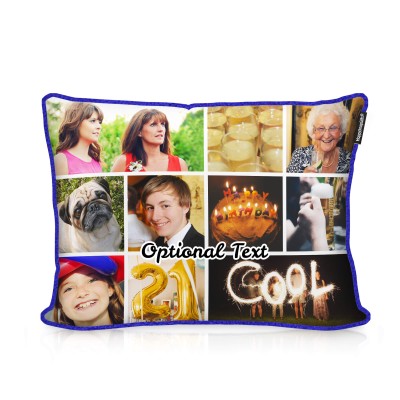 (36cm) - Royal Blue Fleece Fabric with Removable Cover (Zip) (Personalised with Text)