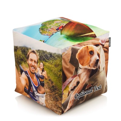 (25cm Cube) Mock Suede Polyester Fabric (Personalised with Text)