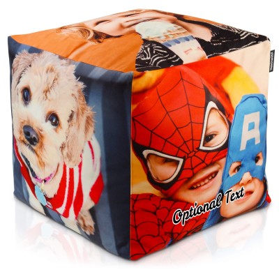(40cm Cube) Mock Suede Polyester Fabric (Personalised with Text)