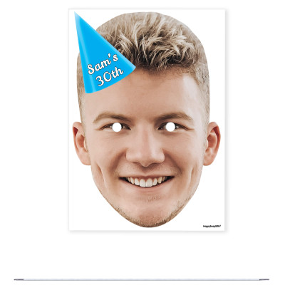 Single Mask x 1 (A4) with Hat Theme (Blue) DIY Mask + Elastic (Personalised with Text)