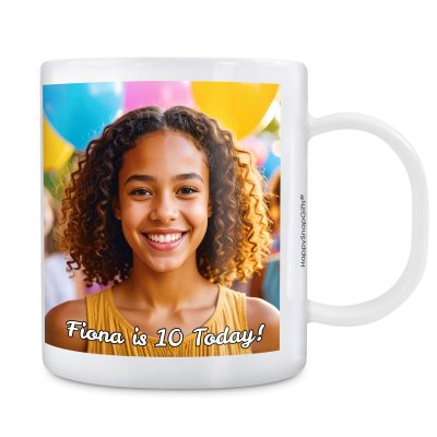 (11oz White) with 2 Photos Printed Front & Back (Personalised with Text)