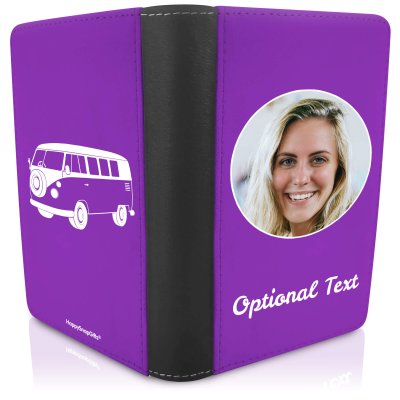 (UK Standard 21cm) (Camper Van Icon) Purple (Personalised with Text)