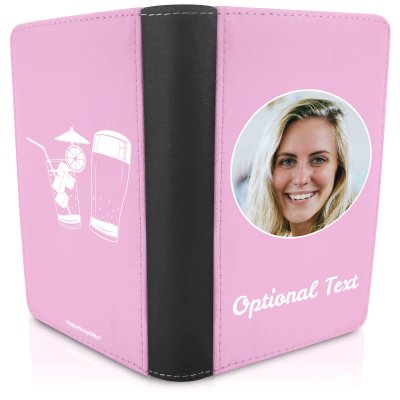 (UK Standard 21cm) (Drinks Icon) Baby Pink (Personalised with Text)
