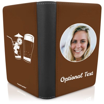 (UK Standard 21cm) (Drinks Icon) Brown (Personalised with Text)