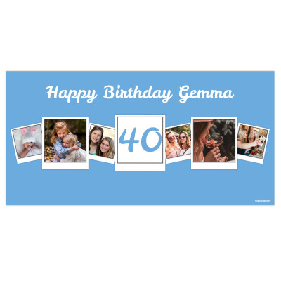 (Sky Blue) 55cm x 150cm (Personalised with Text)