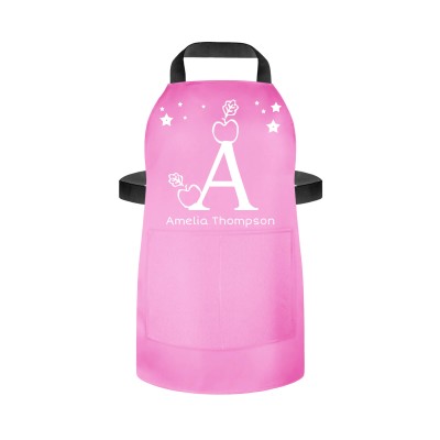 (55cm x 40cm) with Alphabet Theme Baby Pink Water Resistant Polyester Fabric (Personalised with Text) and Matching Fabric Pocket
