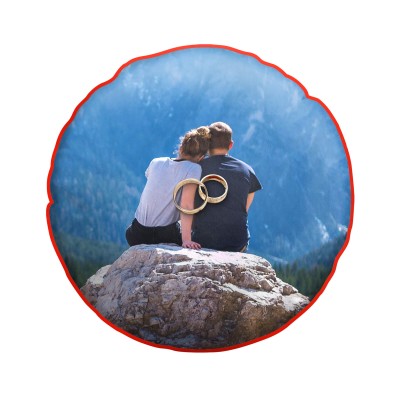(25cm Circle) Red Soft Velvet Polyester Fabric (Personalised with Text)