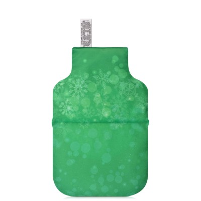 (27cm) - Snowflakes on Green Design Soft Velvet Polyester Fabric Scented (Organic Lavender Buds) (Personalised with Text)