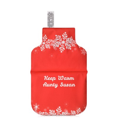 (27cm) - Snowflakes on Red Design Soft Velvet Polyester Fabric Scented (Organic Lavender Buds)