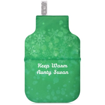 (35cm x 22cm) - Snowflakes on Green Design Soft Velvet Polyester Fabric Scented (Organic Lavender Buds)