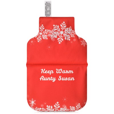 (35cm x 22cm) - Snowflakes on Red Design Soft Velvet Polyester Fabric