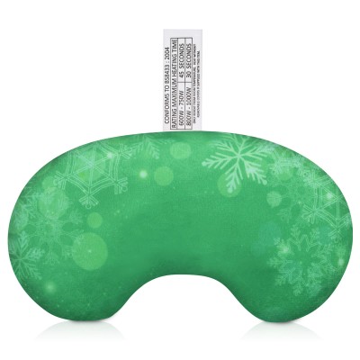 (18cm x 11.5cm) - Snowflakes on Green Design Soft Velvet Polyester Fabric (Personalised with Text)